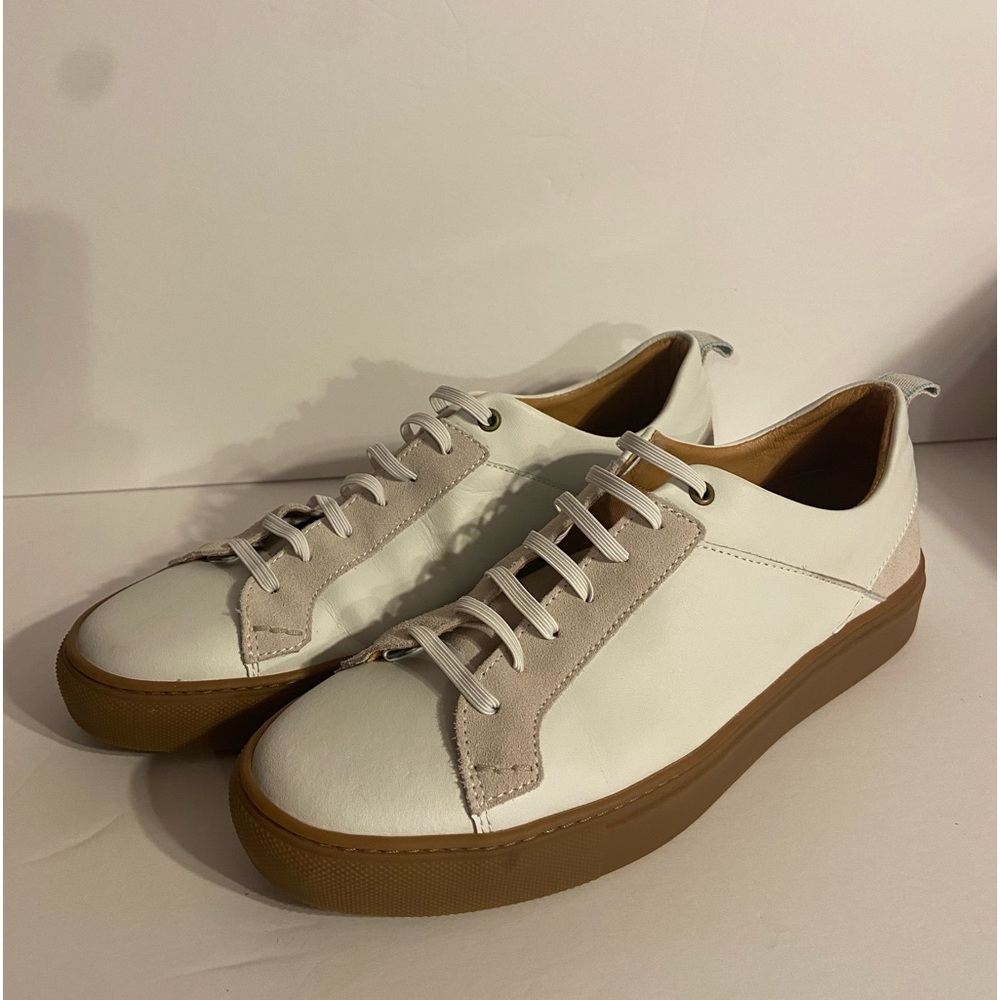 Shoe The Bear Copenhagen Mens White Leather Sneakers Size 9 - Picture 2 of 7
